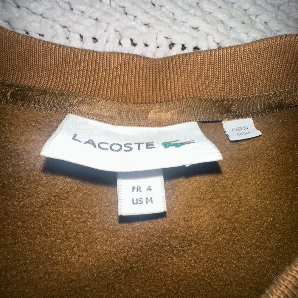 Lacoste Men’s Sweatshirt EUC Brown Large Logo Size Medium - Picture 3 of 6